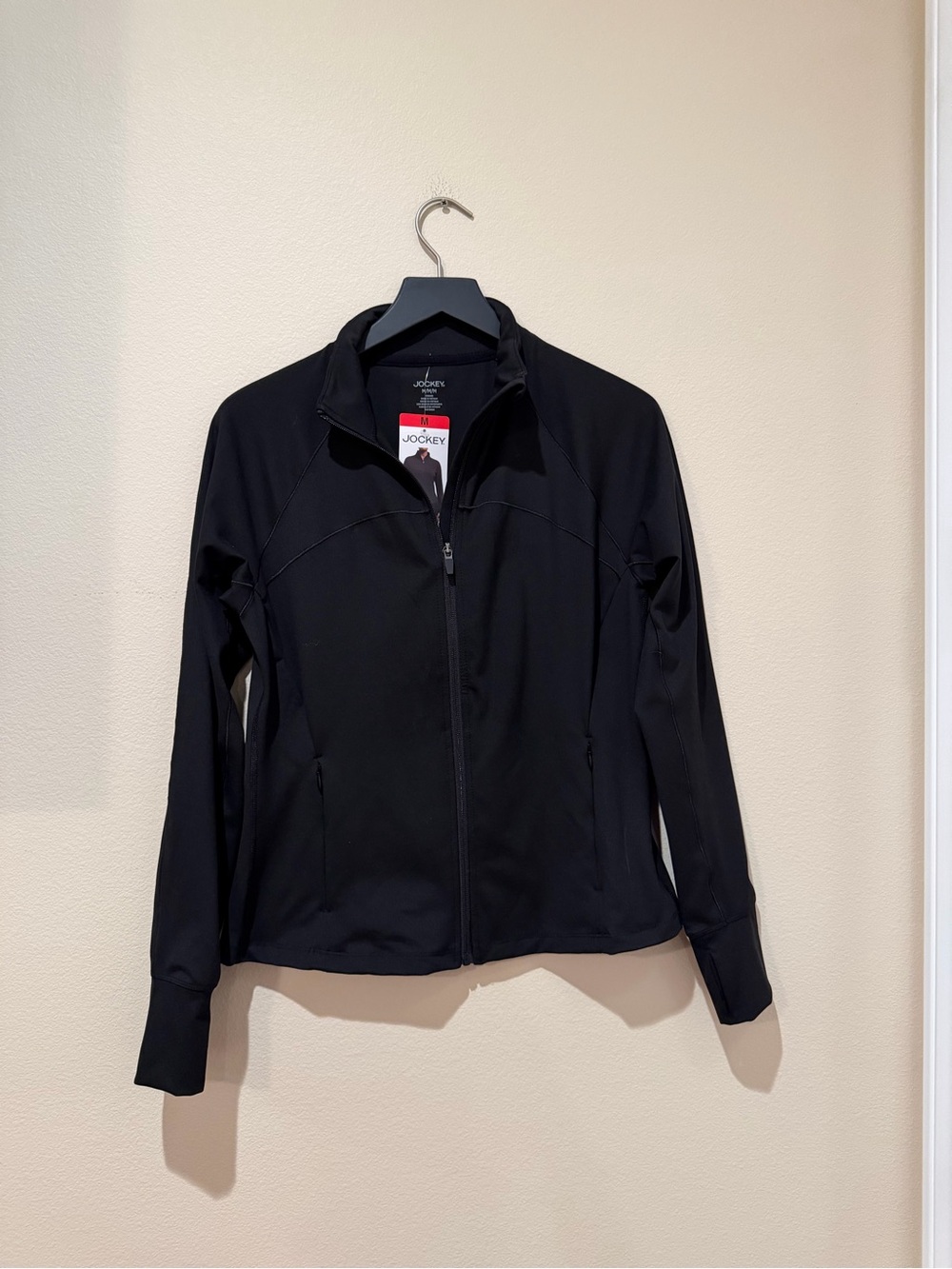 NWT Jockey Women's Black Zip-Front Athletic Jacket